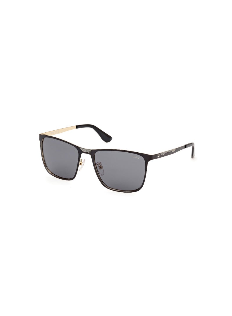BMW Men's Rectangular Shape Metal Sunglasses BW0052-H02A56 Lens Size: 56 Millimeter - Matte Black - Image 1